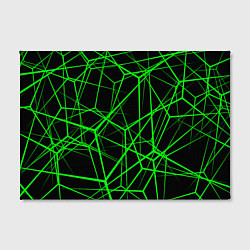 Холст прямоугольный Зеленые Полигоны Матрица, цвет: 3D-принт — фото 2