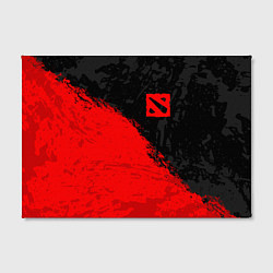 Холст прямоугольный DOTA 2 RED LOGO, БРЫЗГИ КРАСОК, цвет: 3D-принт — фото 2