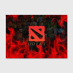 Холст прямоугольный DOTA 2 ЛОГО В ОГНЕ, ПЕРСОНАЖИ, цвет: 3D-принт — фото 2