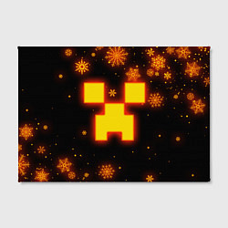 Холст прямоугольный НОВОГОДНИЙ ОГНЕННЫЙ КРИПЕР CREEPER FIRE, цвет: 3D-принт — фото 2