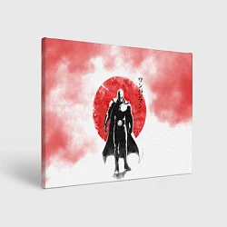 Холст прямоугольный Сайтама красный дым One Punch-Man, цвет: 3D-принт