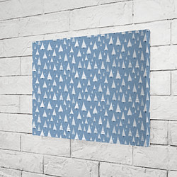 Холст прямоугольный Паттерн белые елочки на зимнем серо-голубом фоне с, цвет: 3D-принт — фото 2