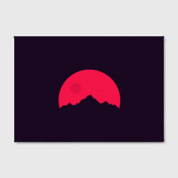 Холст прямоугольный Красная луна над сумеречными горами, цвет: 3D-принт — фото 2