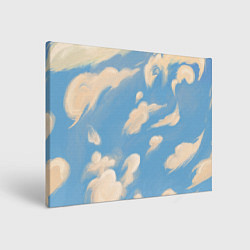 Холст прямоугольный Рисунок голубого неба с облаками маслом, цвет: 3D-принт
