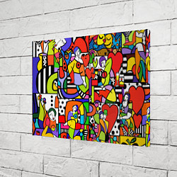 Холст прямоугольный Romero Britto - love collage, цвет: 3D-принт — фото 2