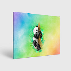 Холст прямоугольный ПАНДА PANDA ЦВЕТНЫЕ КРАСКИ, цвет: 3D-принт