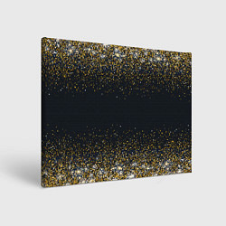 Холст прямоугольный Золотые блестки на темном фоне Сияющий глиттер, бл, цвет: 3D-принт