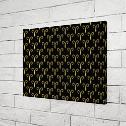 Холст прямоугольный Золотой овен на черном фоне Паттерн, цвет: 3D-принт — фото 2