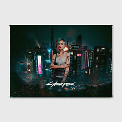 Холст прямоугольный Джуди Cyberpunk 2077, цвет: 3D-принт — фото 2