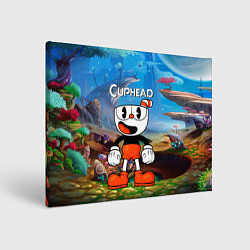 Холст прямоугольный Cuphead Красная чашечка, цвет: 3D-принт