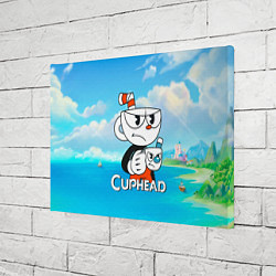 Холст прямоугольный Cuphead сердитая чашечка, цвет: 3D-принт — фото 2