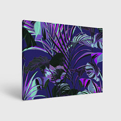 Холст прямоугольный Цветы Тропики Ночью, цвет: 3D-принт