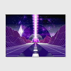 Холст прямоугольный Vaporwave Neon Space, цвет: 3D-принт — фото 2