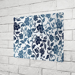 Холст прямоугольный Гжелевые цветы, цвет: 3D-принт — фото 2