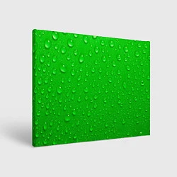 Холст прямоугольный Зеленый фон с росой, цвет: 3D-принт
