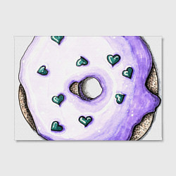 Холст прямоугольный Сиреневый пончик, цвет: 3D-принт — фото 2
