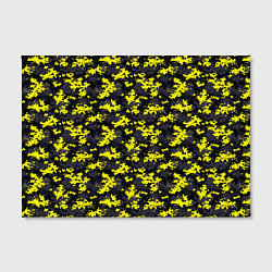 Холст прямоугольный Камуфляж Пиксельный Чёрно-Жёлтый, цвет: 3D-принт — фото 2