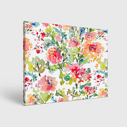 Холст прямоугольный Floral pattern Watercolour Summer, цвет: 3D-принт