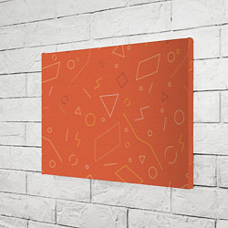 Холст прямоугольный Геометрические Фигуры На Оранжевом Фоне, цвет: 3D-принт — фото 2