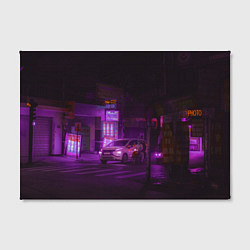 Холст прямоугольный Неоновый ночной переход - Фиолетовый, цвет: 3D-принт — фото 2