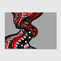 Холст прямоугольный Красно-чёрные дудлы, цвет: 3D-принт — фото 2