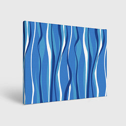 Холст прямоугольный Синие и белые волны, цвет: 3D-принт
