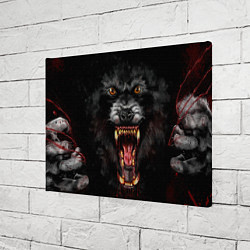 Холст прямоугольный Злой волк с открытой пастью, цвет: 3D-принт — фото 2