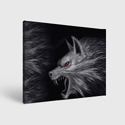 Холст прямоугольный Агрессивный волк, цвет: 3D-принт