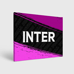 Холст прямоугольный Inter pro football: надпись и символ, цвет: 3D-принт