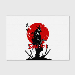 Холст прямоугольный Самурай, Катаны и Красное Солнце, цвет: 3D-принт — фото 2