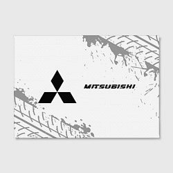 Холст прямоугольный Mitsubishi speed на светлом фоне со следами шин: н, цвет: 3D-принт — фото 2