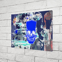 Холст прямоугольный Синий череп Барта Симпсона, цвет: 3D-принт — фото 2
