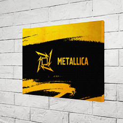Холст прямоугольный Metallica - gold gradient: надпись и символ, цвет: 3D-принт — фото 2