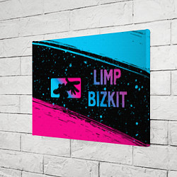 Холст прямоугольный Limp Bizkit - neon gradient: надпись и символ, цвет: 3D-принт — фото 2