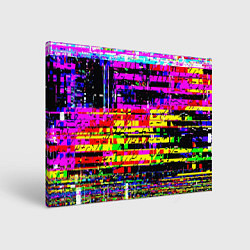 Холст прямоугольный Яркий пиксельный красочный глитч, цвет: 3D-принт