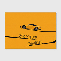 Холст прямоугольный Желтая машинка street racer, цвет: 3D-принт — фото 2