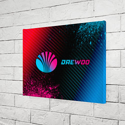 Холст прямоугольный Daewoo - neon gradient: надпись и символ, цвет: 3D-принт — фото 2