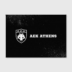 Холст прямоугольный AEK Athens sport на темном фоне: надпись и символ, цвет: 3D-принт — фото 2