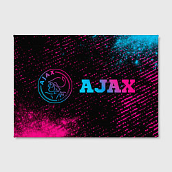 Холст прямоугольный Ajax - neon gradient: надпись и символ, цвет: 3D-принт — фото 2