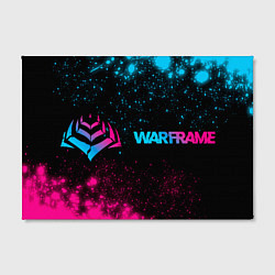 Холст прямоугольный Warframe - neon gradient: надпись и символ, цвет: 3D-принт — фото 2