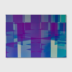 Холст прямоугольный Геометрические объёмные фиолетовые кубы, цвет: 3D-принт — фото 2