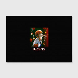 Холст прямоугольный Человек-бензопила Макима и яблоки, цвет: 3D-принт — фото 2