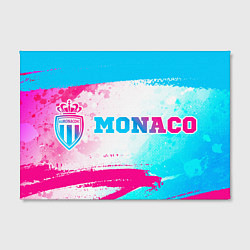 Холст прямоугольный Monaco neon gradient style: надпись и символ, цвет: 3D-принт — фото 2