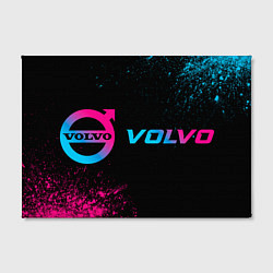 Холст прямоугольный Volvo - neon gradient: надпись и символ, цвет: 3D-принт — фото 2