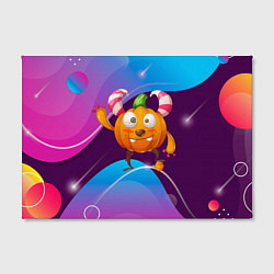 Холст прямоугольный Тыква с мандаринкой, цвет: 3D-принт — фото 2