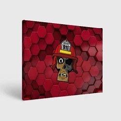 Холст прямоугольный Череп пожарного, цвет: 3D-принт