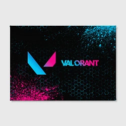 Холст прямоугольный Valorant - neon gradient: надпись и символ, цвет: 3D-принт — фото 2