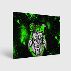 Холст прямоугольный Slipknot зеленый козел, цвет: 3D-принт