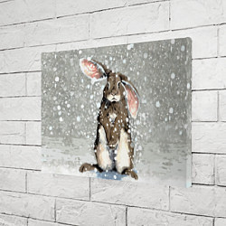 Холст прямоугольный Кролик Снежок Милый, цвет: 3D-принт — фото 2
