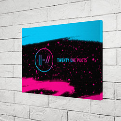 Холст прямоугольный Twenty One Pilots - neon gradient: надпись и симво, цвет: 3D-принт — фото 2